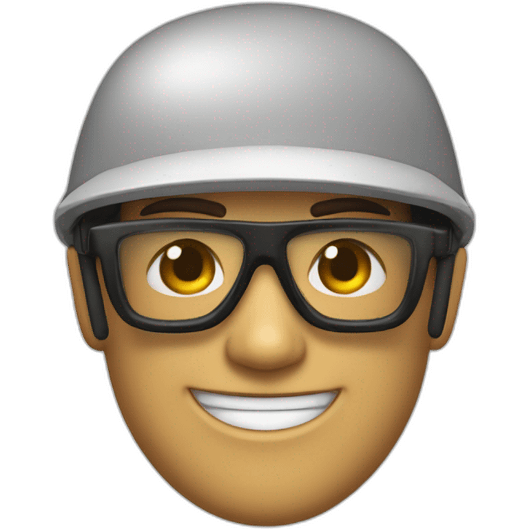 Jorge Toledo con casco y gafas sonriendo emoji