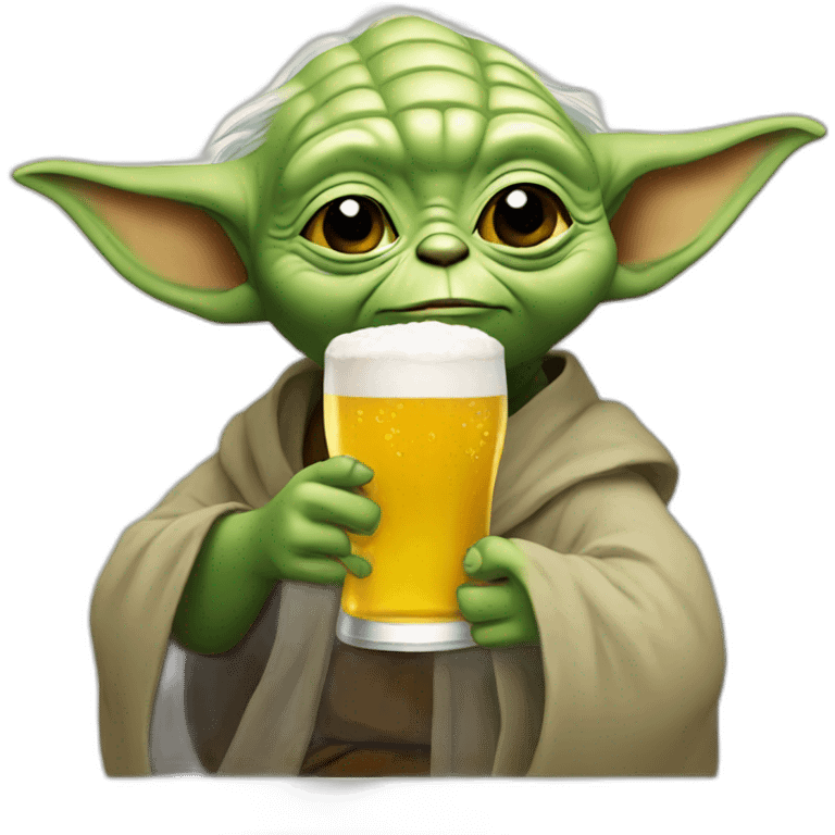 Yoda drinking beer emoji