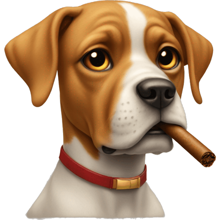 a dog with a cigar emoji