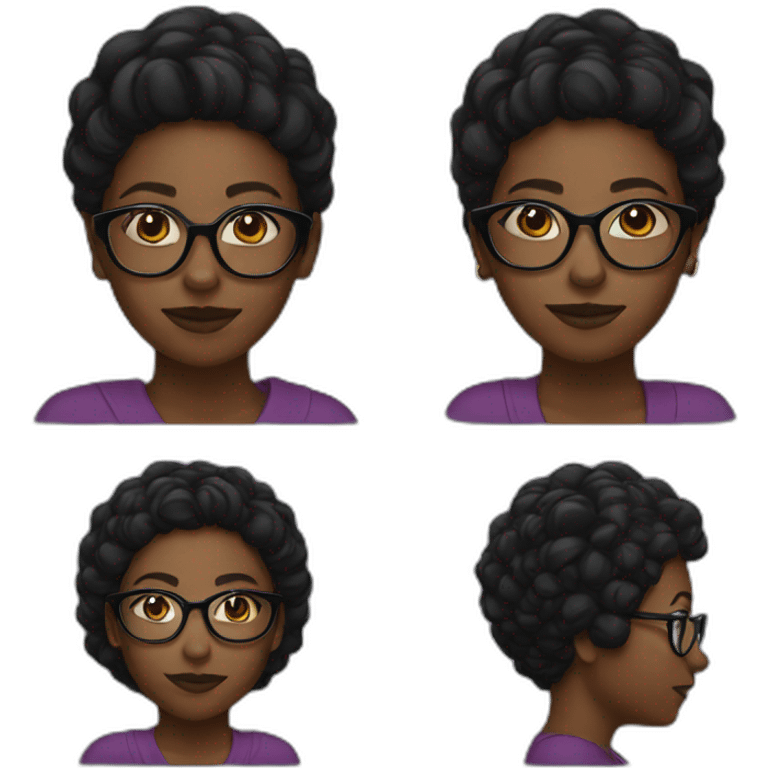 Black women with glasses emoji