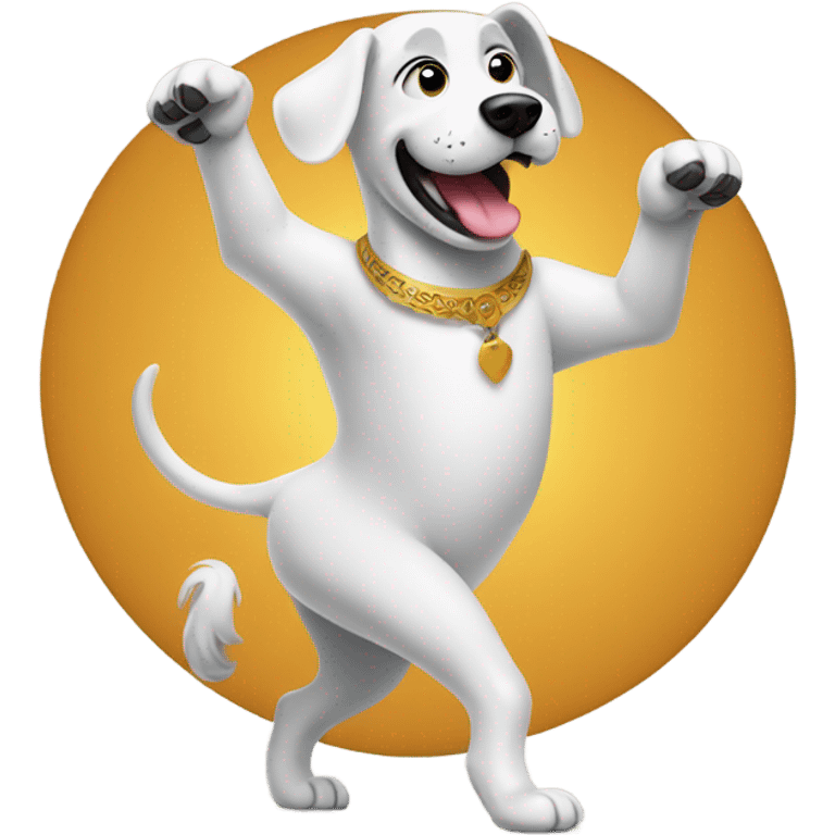 A dancing dog emoji