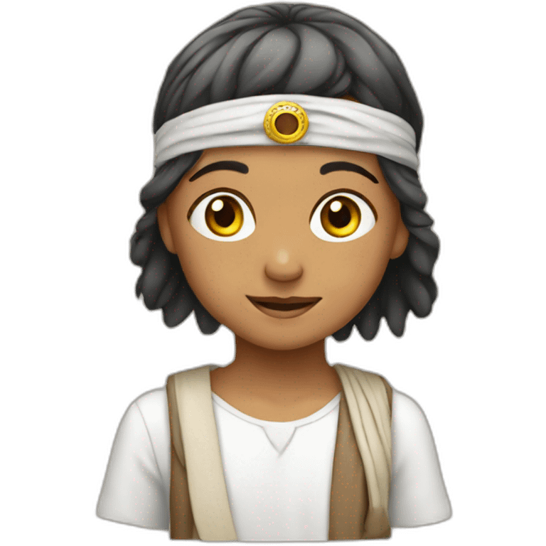 A Yemeni child with a headband emoji