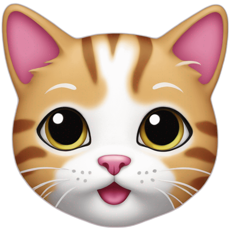 Cute cat pink emoji