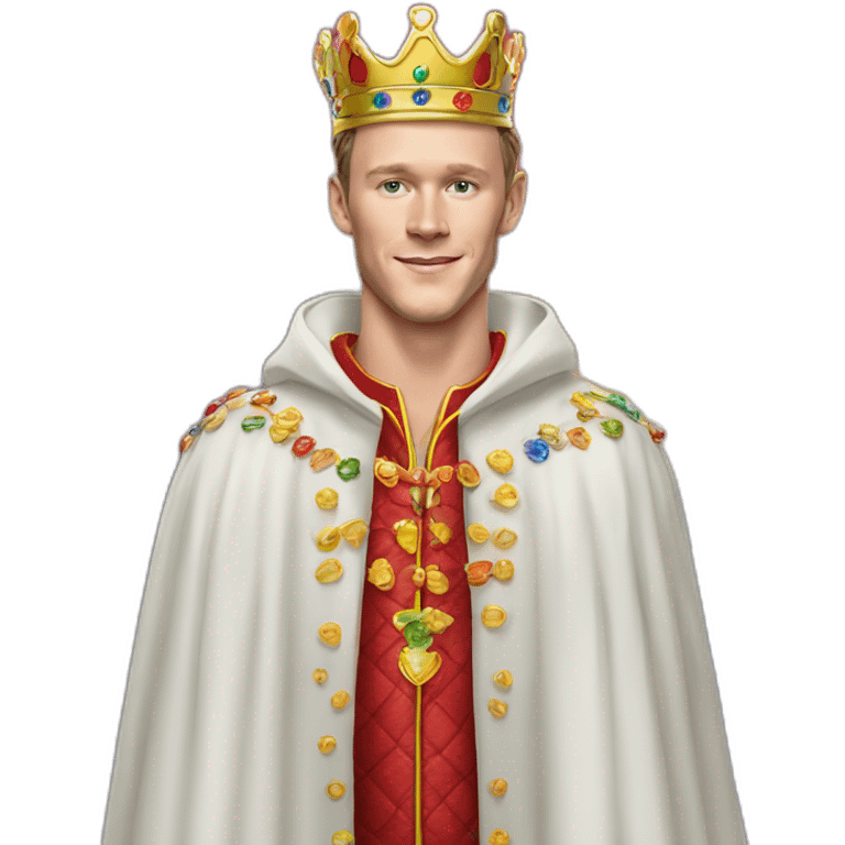 Jonathan Toews as a rainbow king with a royal robe on emoji