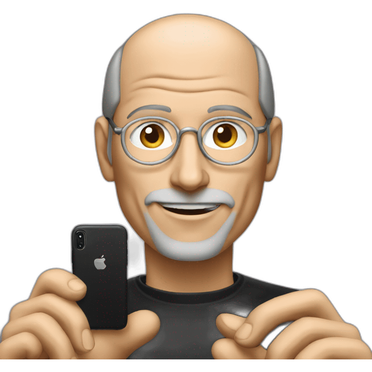 steve jobs using android phone emoji