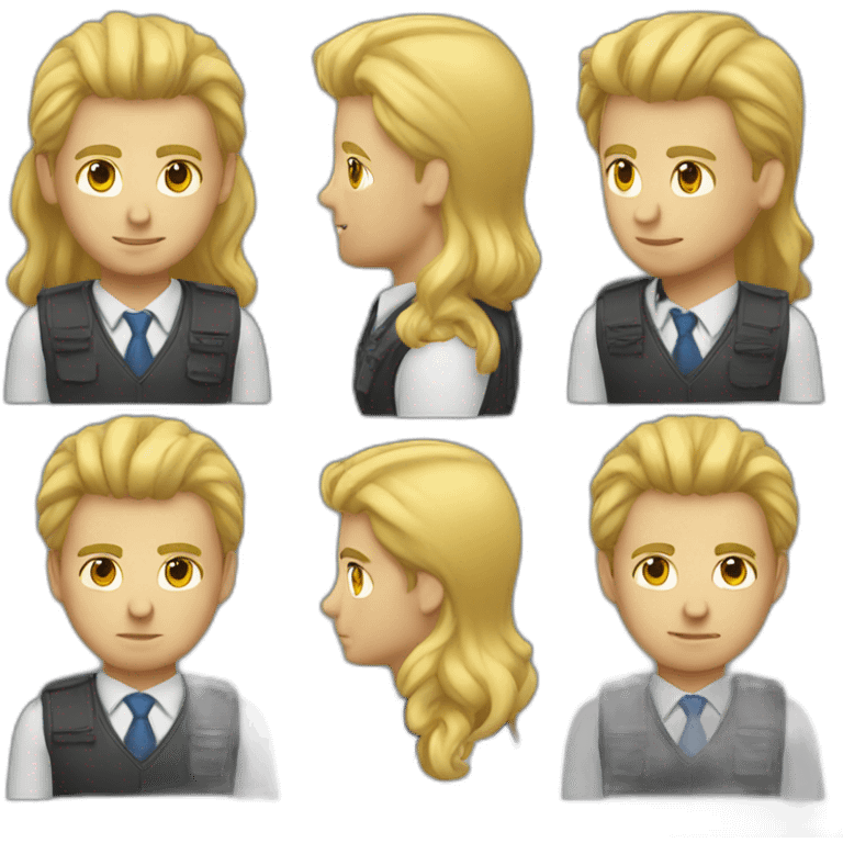 Finance bro with a down vest and blond hair emoji