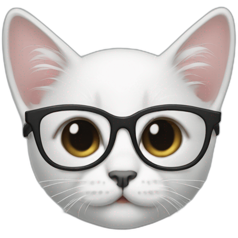 kitten with black glasses emoji