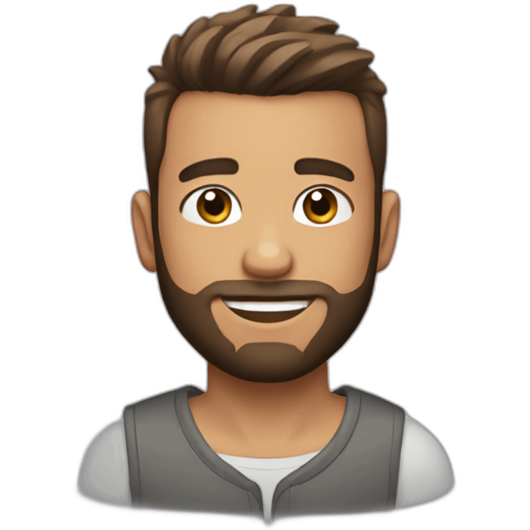 Buzcut haircut and faded beard boy emoji