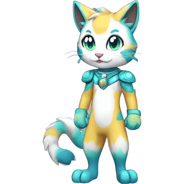 Colorful Shiny Anthro Anime Cat Fakemon Full Body emoji