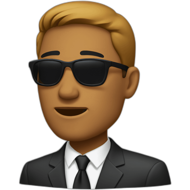 man in suit looking to the right with sunglasses down (side view) emoji