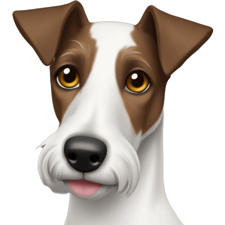 Old Smooth Fox Terrier white dark brown wearing a sweater emoji