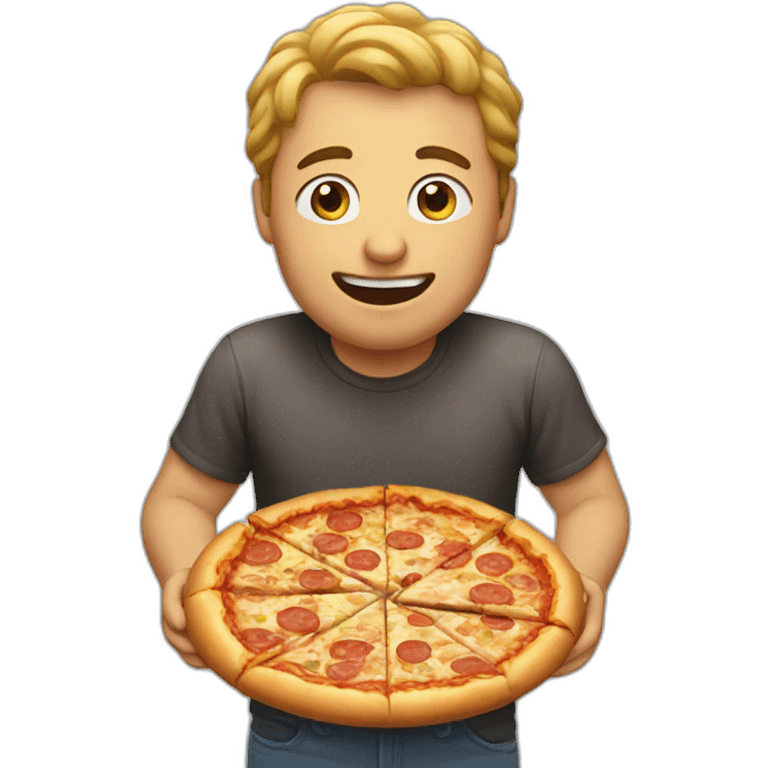 men eat pizza emoji