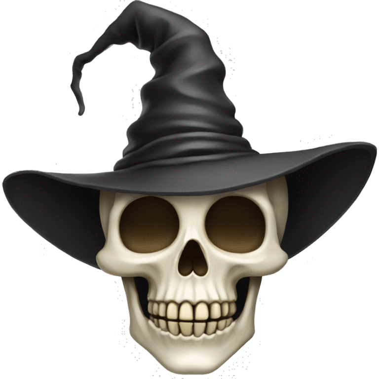 skeleton with witch hat emoji