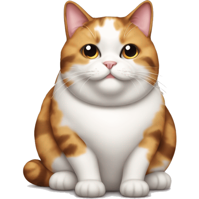 Realistic Fat calico cat with sundae emoji