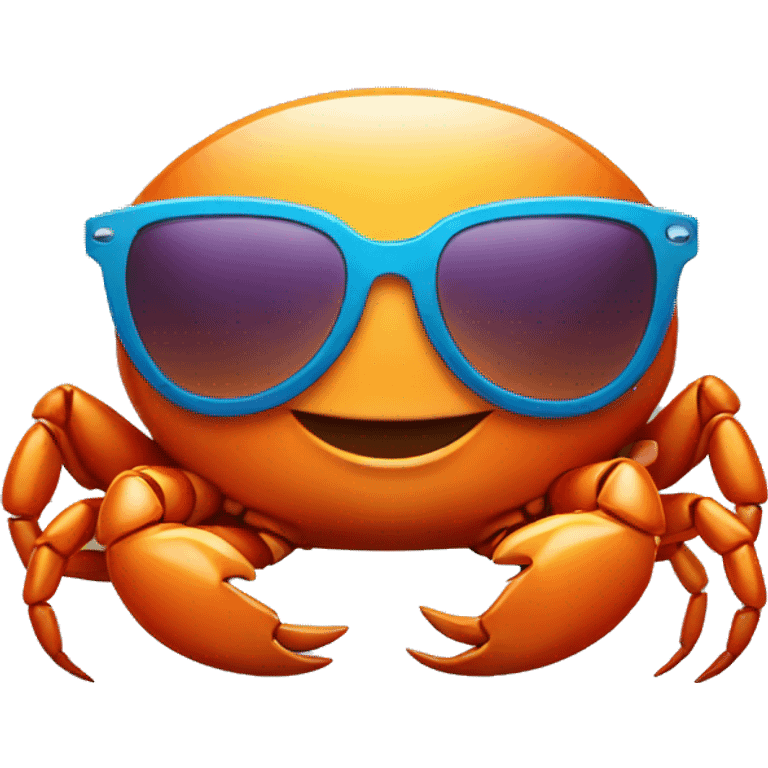 happy crab with sunglasses emoji