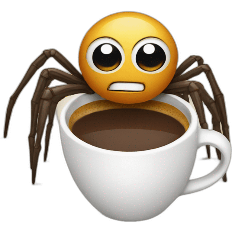 spider drinking coffee emoji