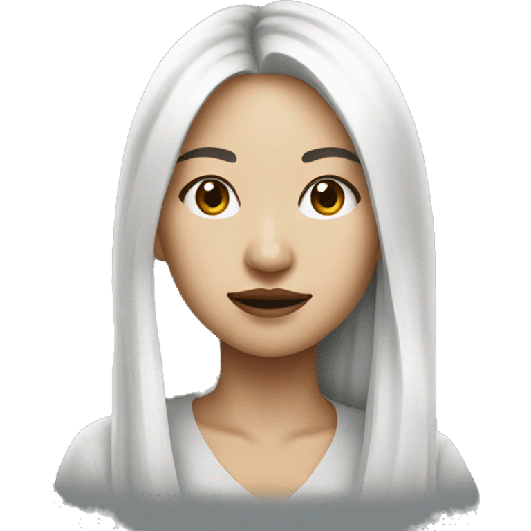 asian female designer, white skin, painting headshot emoji