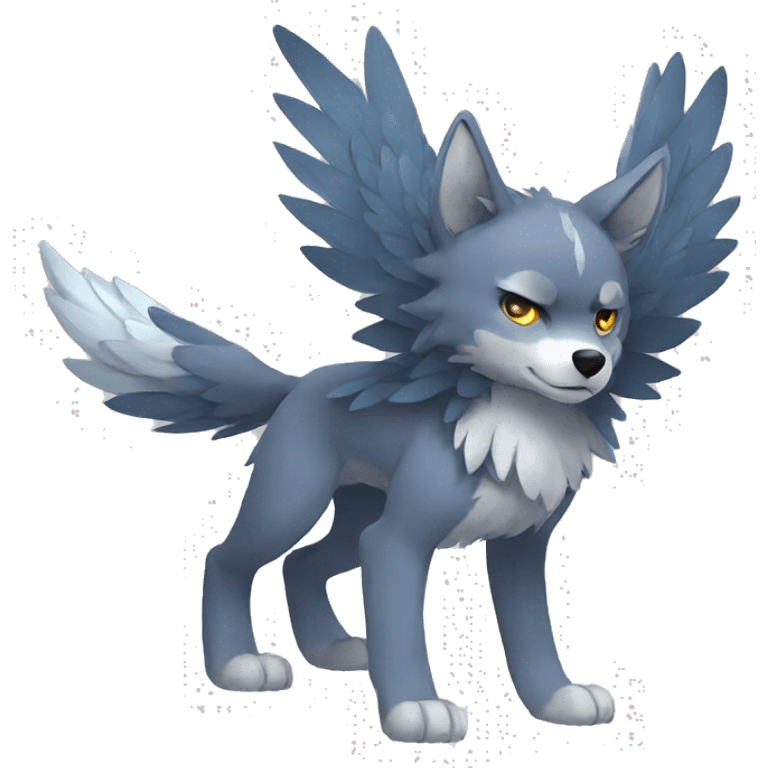 Winged Wolf-Pokémon full body emoji