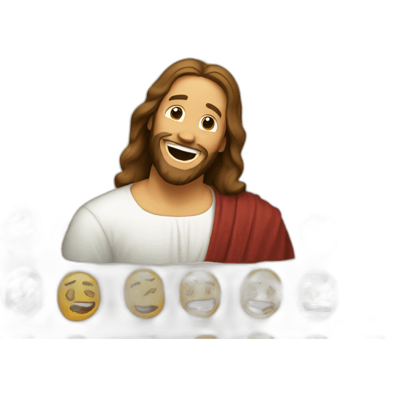 Jesus laughs until he tears up emoji