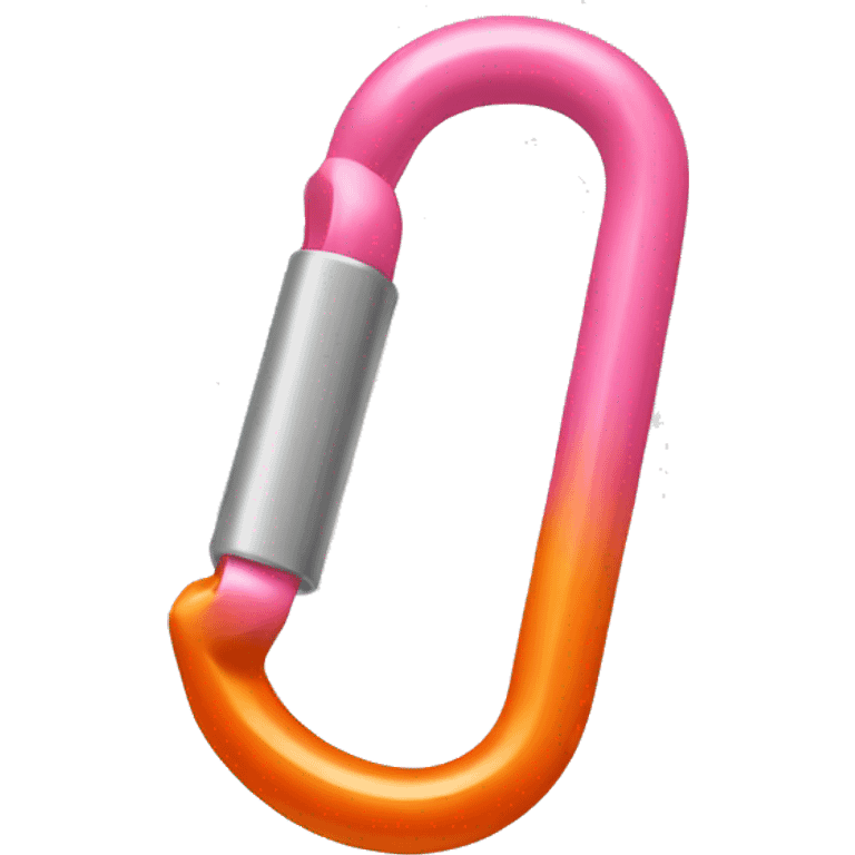 Pink and orange Carabiner clip   emoji