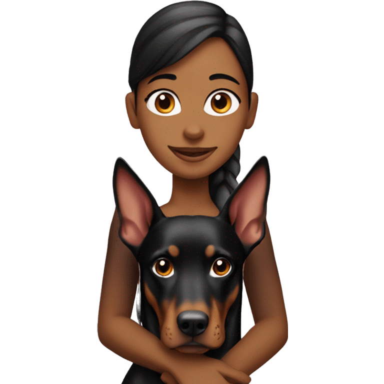 girl with doberman  emoji