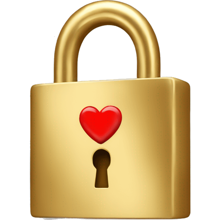 A gold padlock with a red heart emoji