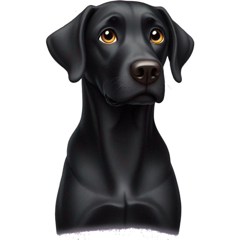 Black goofy Labrador  emoji