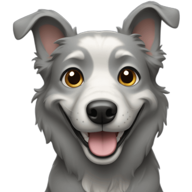 all gray smiling dog emoji