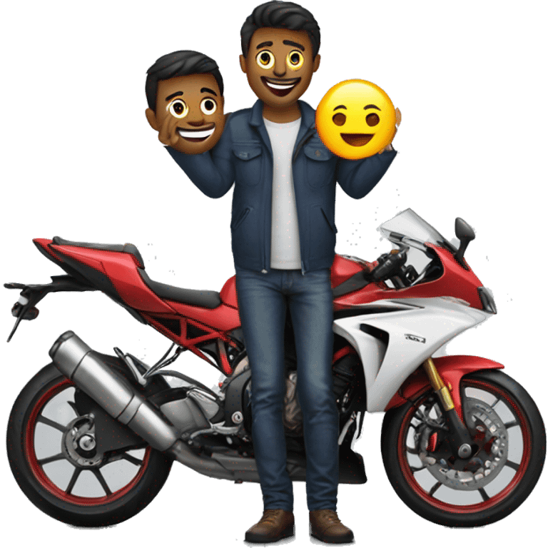 men hugging tvs rr310 bike emoji