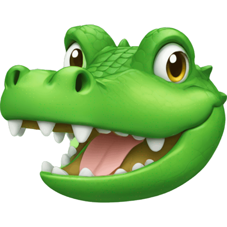 cute green crocodile head emoji