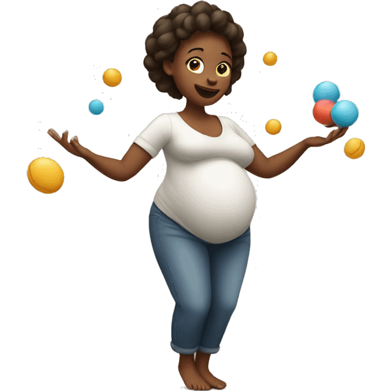 Pregnant lady juggling emoji