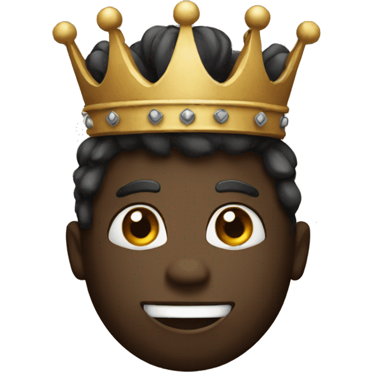 black emoji face with crown emoji