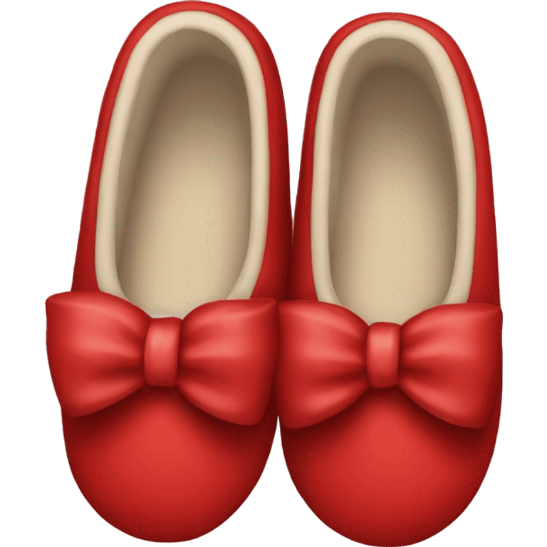 Christmas red bow slippers emoji