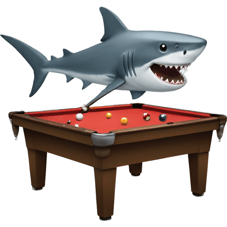 Shark playing Pool  emoji