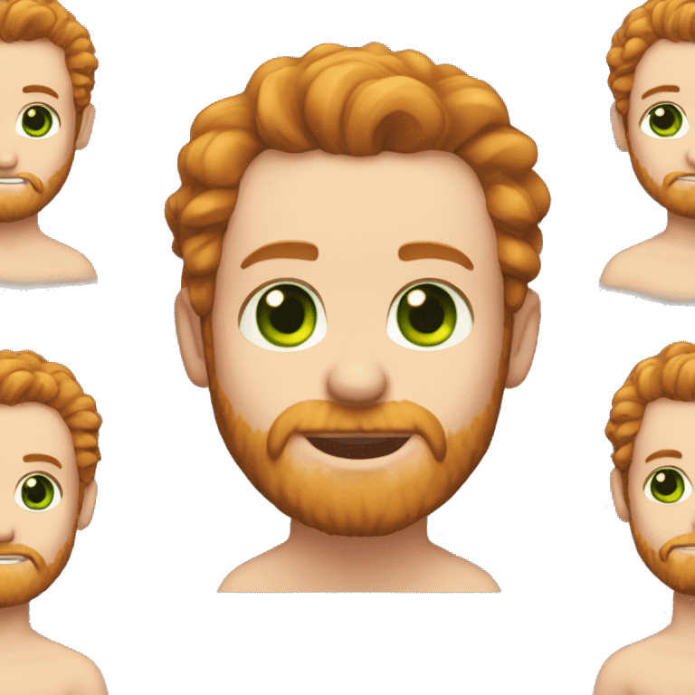 Bearded, White Guy, ginger Hairy Green eyes, Shirtless, Hairy emoji