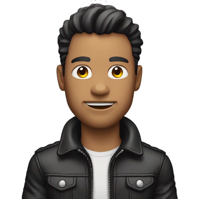 Muscular man in biker jacket  emoji