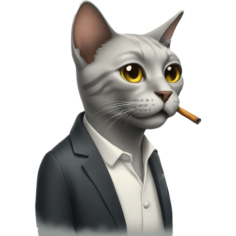 cat smoking cigarette emoji