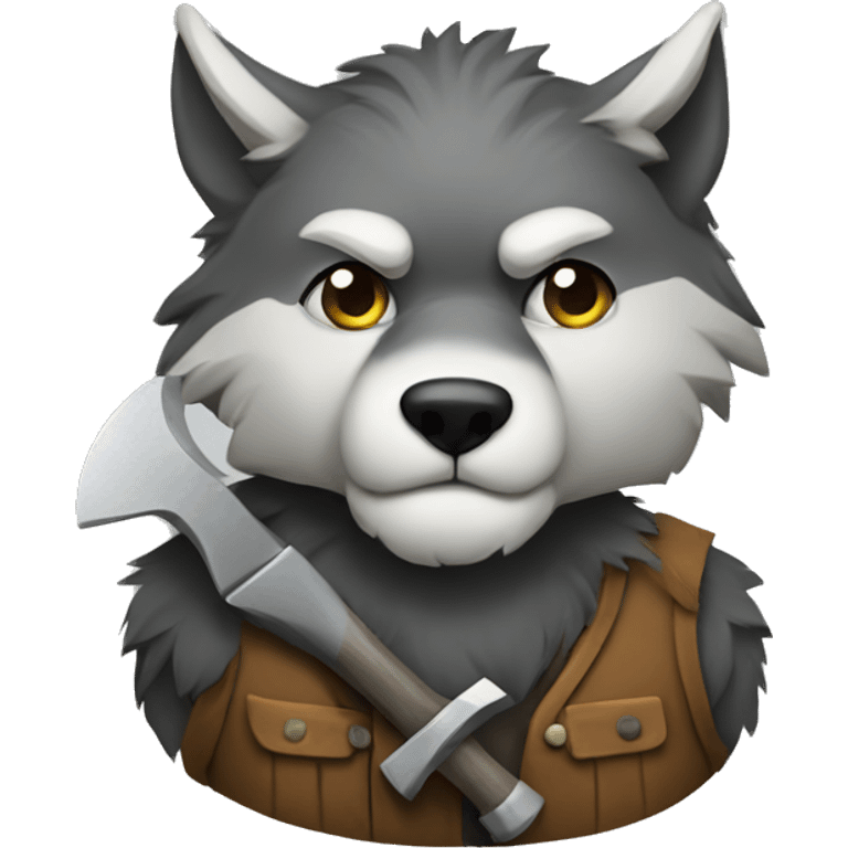 A wolf with an ax  emoji