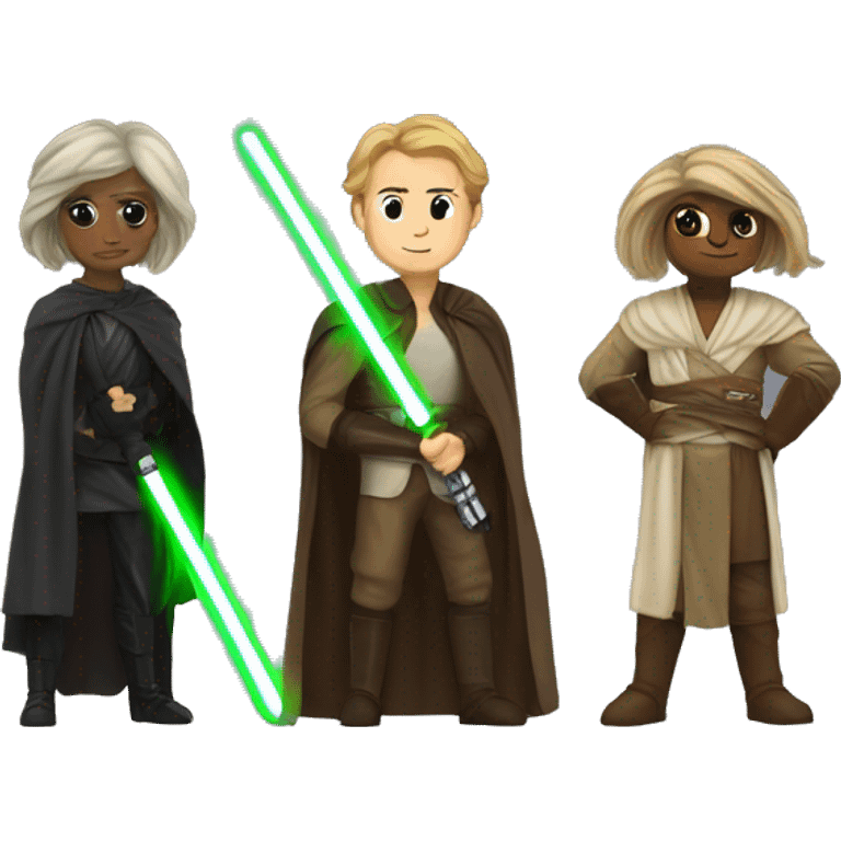 jedi wake up with sable laser and cape emoji