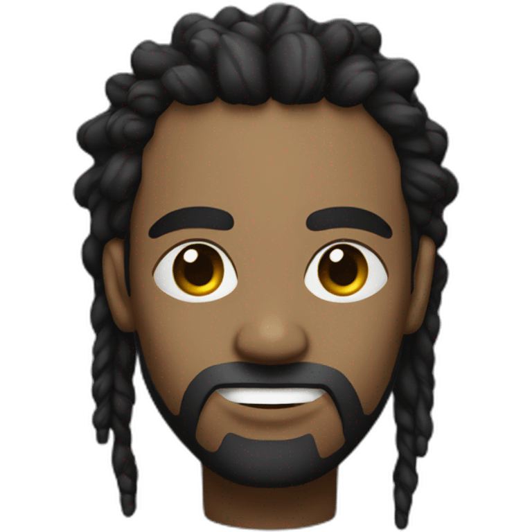 Man with single dreadlock with blue bead on the end emoji