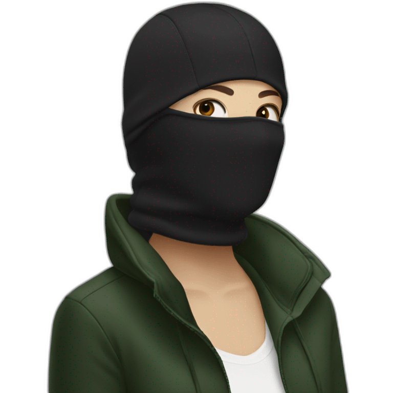 Lacoste black balaclava brunette girl emoji