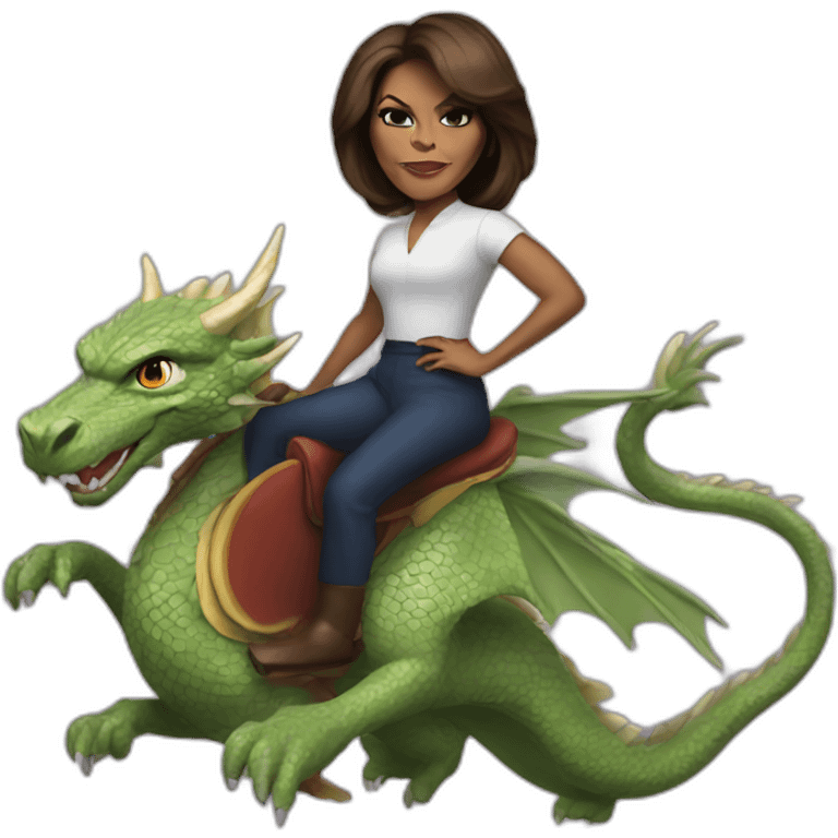 Michelle obama riding a dragon emoji