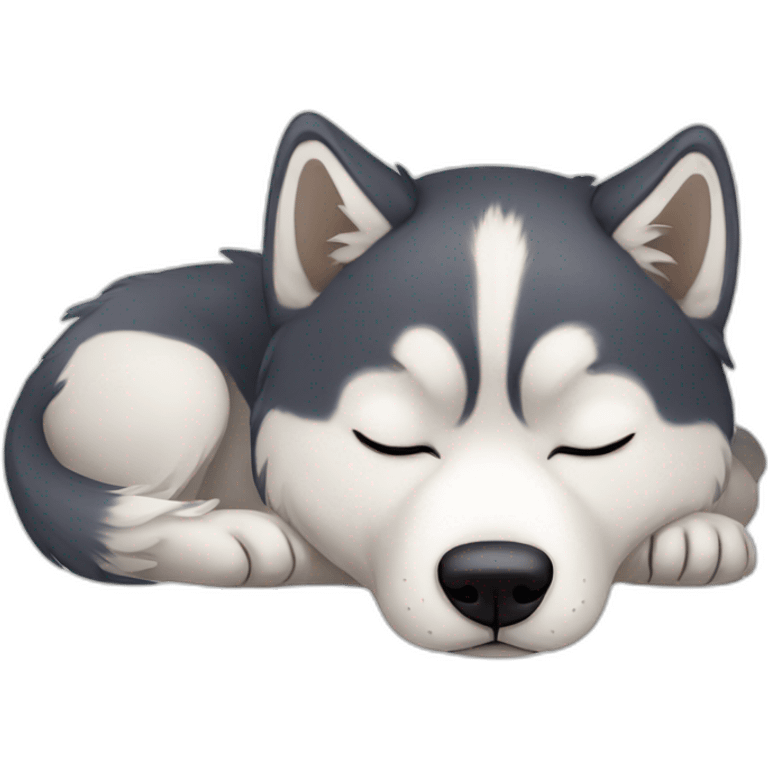 Husky sleeping emoji