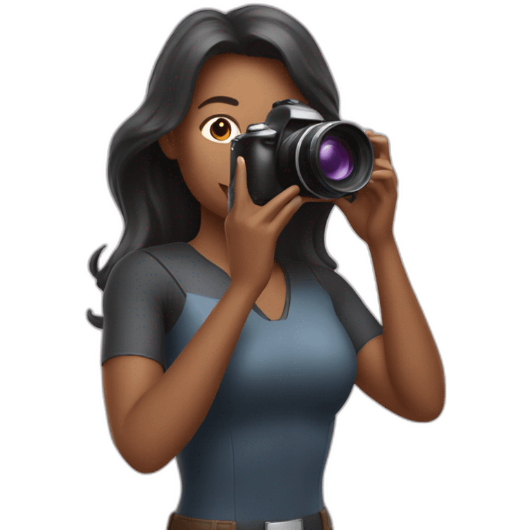 A superwomen taking pictures with camera emoji