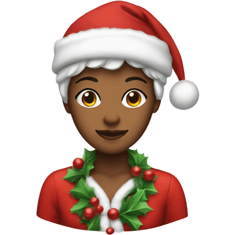 a woman in a christmas suit emoji