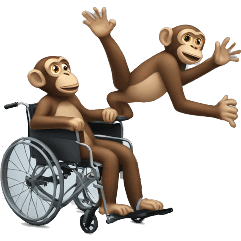 monkey falling off wheelchair emoji