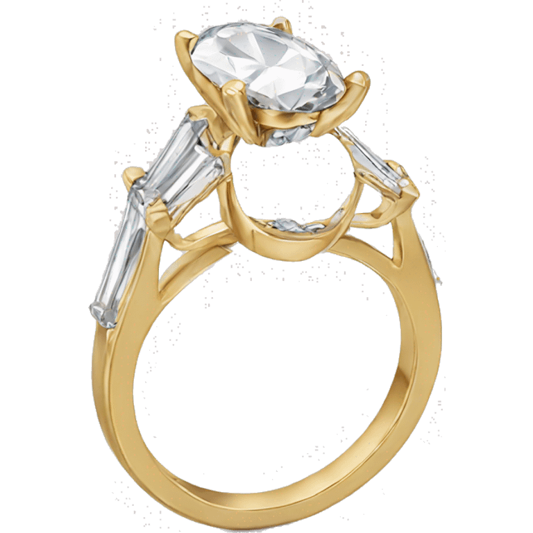 gold engagement ring with oval diamond  emoji