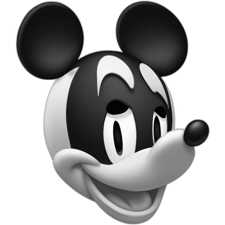 Mickey mouse blak and wite emoji