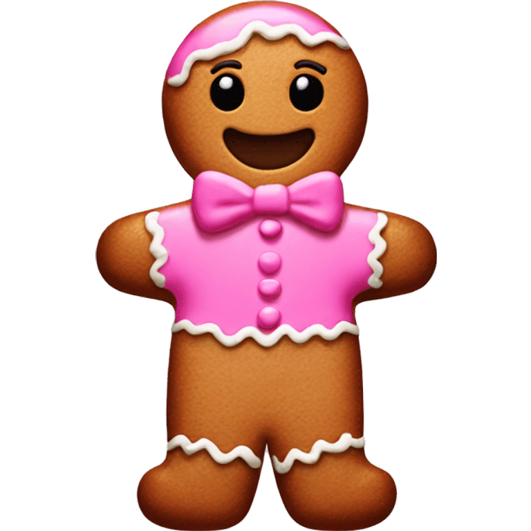 Pink gingerbread man emoji