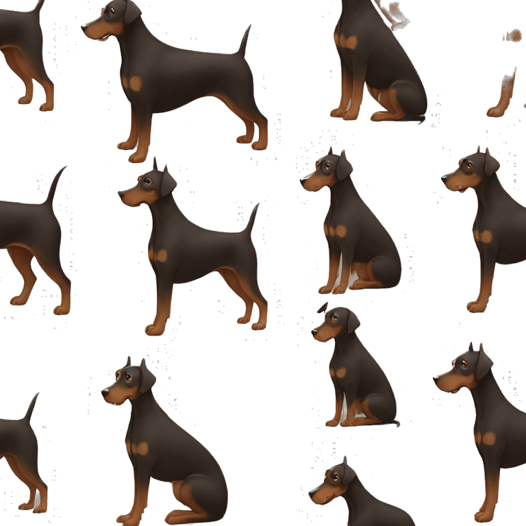 Brown dobermann sit emoji